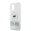 Etui KARL LAGERFELD Liquid Glitter Choupette Head MagSafe do Apple iPhone 16 Przezroczysty Typ Etui nakładka