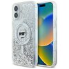 Etui KARL LAGERFELD Liquid Glitter Choupette Head MagSafe do Apple iPhone 16 Pro Przezroczysty