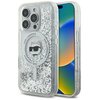 Etui KARL LAGERFELD Liquid Glitter Choupette Head MagSafe do Apple iPhone 16 Pro Max Przezroczysty