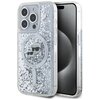 Etui KARL LAGERFELD Liquid Glitter Karl & Choupette Head Magsafe do Apple iPhone 15 Pro Przezroczysty
