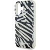 Etui KARL LAGERFELD IML Zebra Pattern & Cord do Apple iPhone 16 Czarno-biały Dominujący kolor Czarno-biały