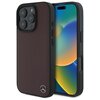 Etui MERCEDES MB Wood Imitation Leather MagSafe do Apple iPhone 16 Pro Czerwony