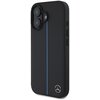 Etui MERCEDES MB Blue Line Leather MagSafe do Apple iPhone 16 Czarny Seria telefonu iPhone