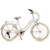 Rower młodzieżowy SUN BABY Heart Bike 24 cale dla dziewczynki Biało-złoty Rama Stalowa, 14.8"