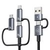 Kabel USB-C/USB-A - USB-C/Micro USB/Lightning USAMS 6w1 Fast Charging 240W 2m Czarno-srebrny Rodzaj Kabel