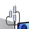 Kabel USB-C/USB-A - USB-C/Micro USB/Lightning USAMS 6w1 Fast Charging 240W 2m Czarno-srebrny Gwarancja 24 miesiące