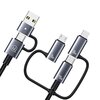 Kabel USB-C/USB-A - USB-C/Micro USB/Lightning USAMS 6w1 Fast Charging 240W 1.2m Czarno-srebrny Obsługiwane zasilanie [W] do 240