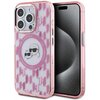 Etui KARL LAGERFELD IML Monogram Karl&Choupette Head MagSafe do Apple iPhone 15 Pro Różowy
