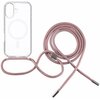 Etui FIXED MagPure Neck MagSafe do Apple iPhone 16 Plus Przezroczysty + różowa smycz