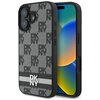 Etui DKNY Checkered Pattern & Printed Stripes do Apple iPhone 16 Czarny