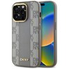 Etui DKNY Leather Checkered Mono Pattern MagSafe do Apple iPhone 14 Pro Beżowy