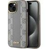 Etui DKNY Leather Checkered Mono Pattern MagSafe do Apple iPhone 14 Beżowy