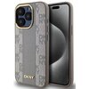 Etui DKNY Leather Checkered Mono Pattern MagSafe do Apple iPhone 15 Pro Beżowy