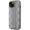 Etui DKNY Leather Checkered Mono Pattern MagSafe do Apple iPhone 15 Plus Beżowy Seria telefonu iPhone