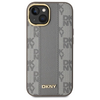 Etui DKNY Leather Checkered Mono Pattern MagSafe do Apple iPhone 15 Plus Beżowy Typ Etui nakładka