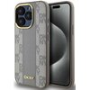 Etui DKNY Leather Checkered Mono Pattern MagSafe do Apple iPhone 15 Pro Max Beżowy
