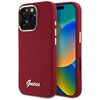 Etui GUESS Silicone Script Metal Logo do Apple iPhone 16 Pro Bordowy