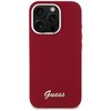 Etui GUESS Silicone Script Metal Logo do Apple iPhone 16 Pro Bordowy Model telefonu iPhone 16 Pro