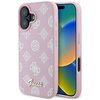 Etui GUESS Peony Script Logo MagSafe do Apple iPhone 16 Plus Różowy