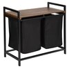 Kosz na pranie GOCKOWIAK Hanoi Black 80L Czarny Głębokość [cm] 36.5