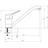 Schemat techniczny baterii z wymiarami: wysokość 126 mm, długość wylewki 219 mm, całkowita wysokość 158 mm, średnica otworu montażowego 35 mm, maksymalna grubość blatu 35 mm, średnica podstawy 50 mm, kąt nachylenia wylewki 13 stopni.