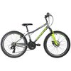 Rower młodzieżowy INDIANA Rock Jr 24 cale dla chłopca Szaro-limonkowy Rama Aluminiowa, 13"
