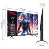 Telewizor TCL 75C75B 75" QLED 4K 144Hz Google TV Dolby Atmos Dolby Vision HDMI 2.1 Smart TV Tak