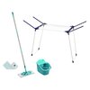 Suszarka na pranie LEIFHEIT Pegasus 180 Classic Biało-fioletowy + Zestaw z mopem LEIFHEIT PowerClean M 55515 + Wkład Micro Duo