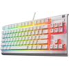 Biała klawiatura z podświetleniem RGB, posiadająca klawisze funkcyjne oznaczone od F1 do F12 oraz dodatkowe klawisze M1 do M6. Widoczne jest logo "steelseries" w prawym górnym rogu.