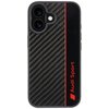 Etui AUDI Carbon Fiber Stripe do Apple iPhone 16 Czarny