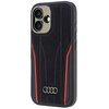 Etui AUDI Genuine Leather MagSafe do Apple iPhone 16 Czarno-czerwony Kompatybilność Apple iPhone 16