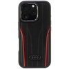 Etui AUDI Genuine Leather MagSafe do Apple iPhone 16 Pro Czarno-czerwony