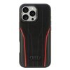 Etui AUDI Genuine Leather MagSafe do Apple iPhone 16 Pro Max Czarno-czerwony