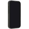 Czarne etui na telefon wykonane z syntetycznej skóry, przeznaczone dla modelu Apple iPhone 16 Pro. Na bocznej krawędzi widoczne są trzy przyciski.
