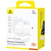 Powerbank BASEUS Compact 5000mAh 20W Biały Typ kabla Kabel USB-C - USB-C