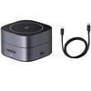 Ładowarka indukcyjna UGREEN W256 QI 2w1 do Apple iPhone AirPods 20W Czarny + Kabel USB-C - USB-C 1m Czarny Prąd wyjściowy [A] 3
