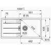 Zlewozmywak FRANKE Centro CNG 611-100 XL GSC 114.0687.332 Czarny mat Komora 1 492 x 435 x 200 mm