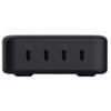 Czarny zasilacz do laptopa z czterema portami USB-C, oznaczonymi numerami od 1 do 4. Nad każdym portem znajduje się mały kwadratowy symbol.