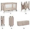 Łóżeczko turystyczne KINDERKRAFT Joy 2 Beżowy Wymiary [cm] 129 x 73 x 76.5