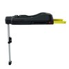 Czarna baza fotelika samochodowego z żółtymi elementami i metalową nogą stabilizującą. Produkt przeznaczony do montażu fotelika KINDERKRAFT Mink Pro I-Size (40-75 cm).