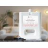 Biały pojemnik z etykietą zawierającą logo "EZVIZ" oraz tekst: "Works best with EZVIZ products. Hard on stains, easy on you. Hard Floor Cleaning Solution. Dissolves dirt, dust and sticky messes. Removes stains and refreshes room air. Wood, Marble, Tile. P