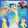 Na obrazku widoczne są postacie z filmu animowanego, w tym postać w żółtej sukience z niebieskimi włosami, otoczona kolorowymi wzorami i kwiatami. W prawym górnym rogu znajduje się napis "Joy", a w lewym dolnym rogu widnieje logo "© Disney/Pixar".