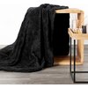 Koc EUROFIRANY D91 Caro 70 x 160 cm Czarny Kolor Czarny