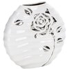 Wazon EUROFIRANY Floresa 01 28 x 7 x 28 cm Biało-srebrny