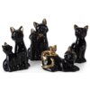 Figurka dekoracyjna EUROFIRANY Cat 12 x 11 x 20 cm Czarny Kolor Czarny
