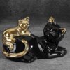 Figurka dekoracyjna EUROFIRANY Cat 12 x 11 x 20 cm Czarny Materiał wykonania Glinka ceramiczna