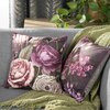 Poszewka EUROFIRANY Velvet 119 45 x 45 cm Fioletowo-czarny Wzór Kwiaty