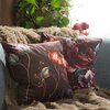 Poszewka EUROFIRANY Velvet 130 45 x 45 cm Bordowo-turkusowy Wzór Kwiaty