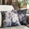 Poszewka EUROFIRANY Velvet 134 45 x 45 cm Czarno-fioletowy Wzór Kwiaty