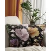 Poszewka EUROFIRANY Velvet 116 45 x 45 cm Czarno-fioletowy Wzór Kwiaty